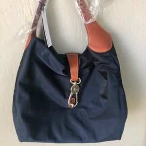 NEW Dooney & Bourke Logo Lock Shoulder Bag, Navy